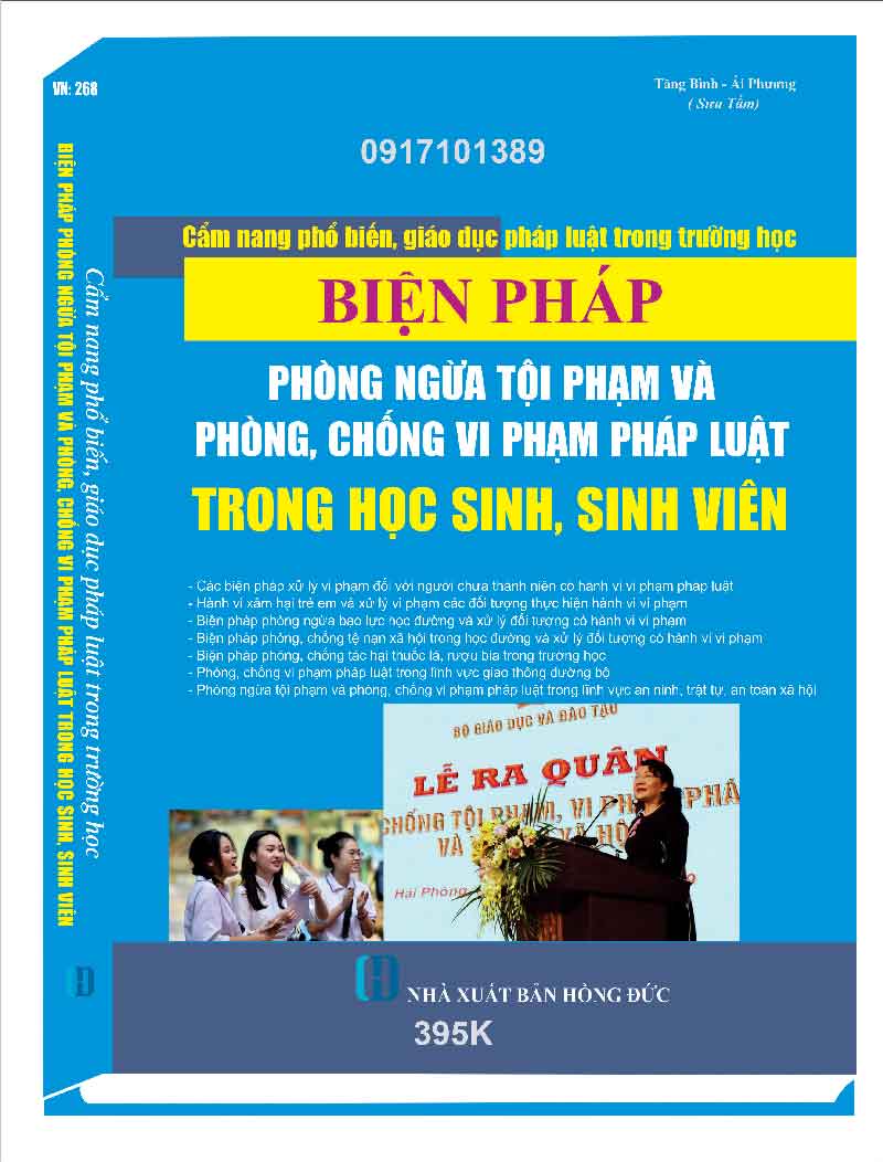 CẨM NANG PHỔ BIÊN,GIÁO DỤC PHÁP LUẬT TRONG TRƯỜNG HỌC, BIỆN PHÁP PHÒNG NGỪA TỘI PHẠM VÀ PHÒNG, CHỐNG VI PHẠM PHÁP LUẬT TRONG HỌC SINH, SINH VIÊN